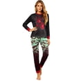 thumbnail image 2 of Racifhz Family Matching Pajamas Halloween Loungewear Set Long Sleeve Top and Pants Cozy Sleepwear matching family sets Holiday PJ Sets Halloween Gifts for Family and , Women Size:S, 2 of 5