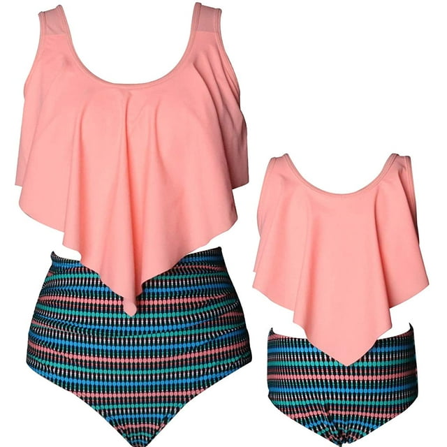 Girls Swimsuit Two Pieces Bikini Set Ruffle Falbala Swimwear Bathing Suits