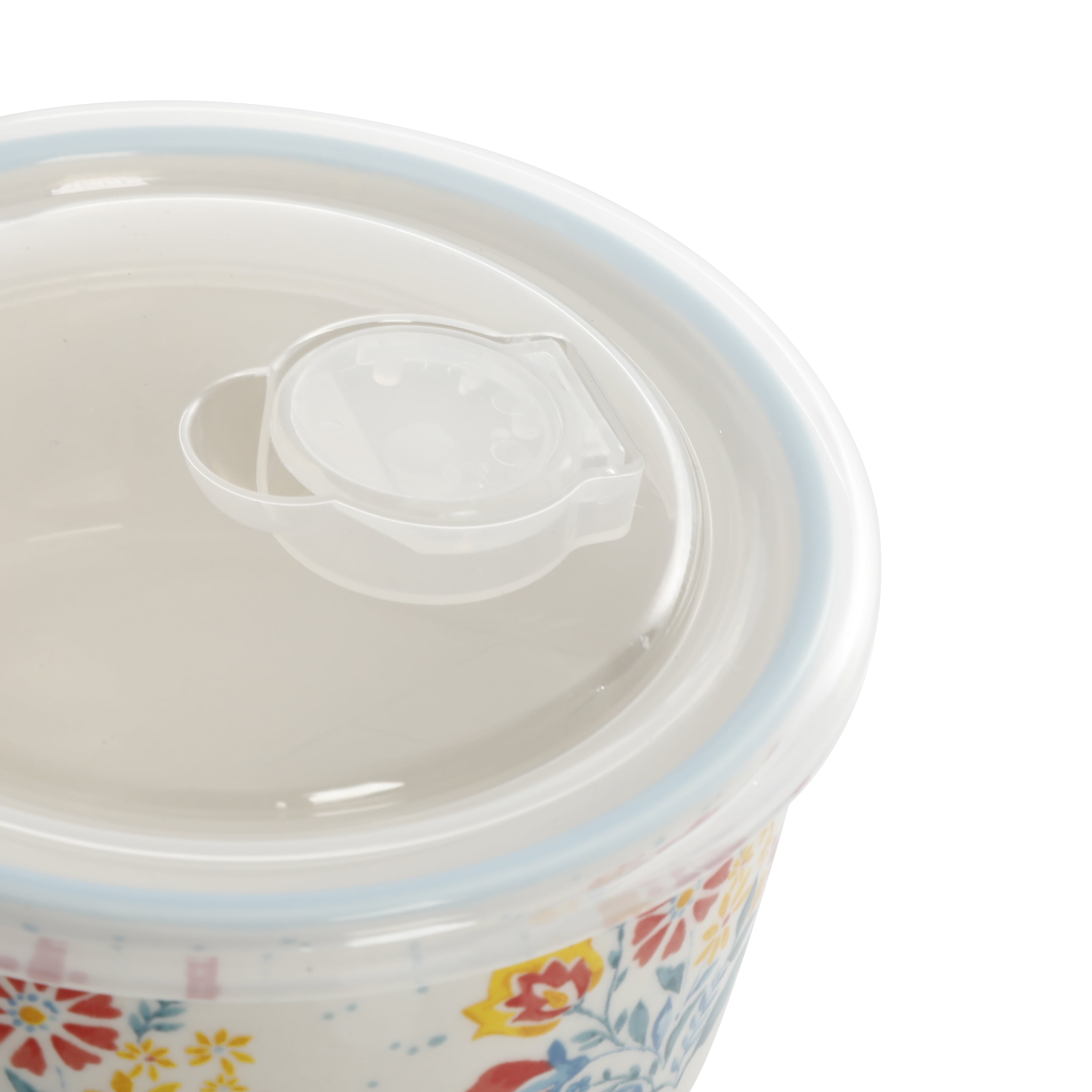 KEENeStore Stoneware Microwave Safe Storage Bowls with Lids, 6
