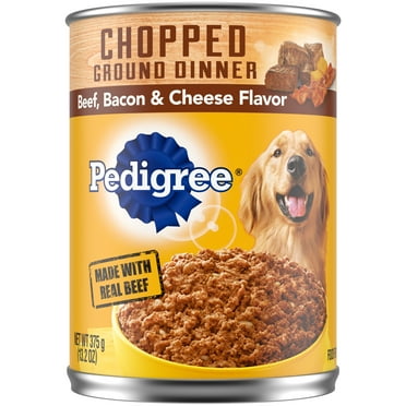 PEDIGREE Beef, Bacon & Cheese Chopped Ground Dinner Adult Dogs Wet Dog Food, 13.2 oz Cans (12 pack)