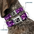 thumbnail image 2 of Buckle-Down Pet Collar, Dog Collar Metal Seatbelt Buckle, Crystals Purples, 20 to 31 Inches 1.5 Inch Wide, 2 of 8