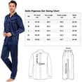 thumbnail image 6 of Keevoom Men's Silk Pajama Set Casual Long Sleeve Satin Pajamas Sleepwear, 6 of 6