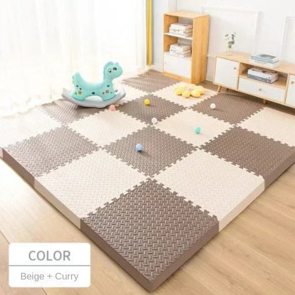Yorehome Baby Play Mat Eva Foam Thick Non-Toxic Interlocking Tiles for Nursery Playroom Floor, 8 Piece 12x12in