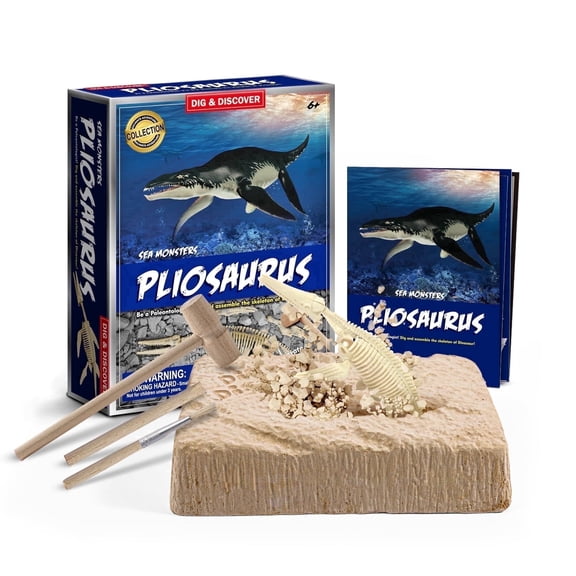 Piano Potato Pliosaurus Dinosaur Fossil Dig Kit for Kids, STEM Paleontology Excavation Kit to Uncover Prehistoric Sea Monster Skeleton, Educational Dino Digging Toy Gift for Boys & Girls Ages 6 