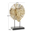 thumbnail image 3 of 15" x 22" Gold Resin Elephant Sculpture with Mirrored Sunburst Accent and Black Stand, by DecMode, 3 of 9