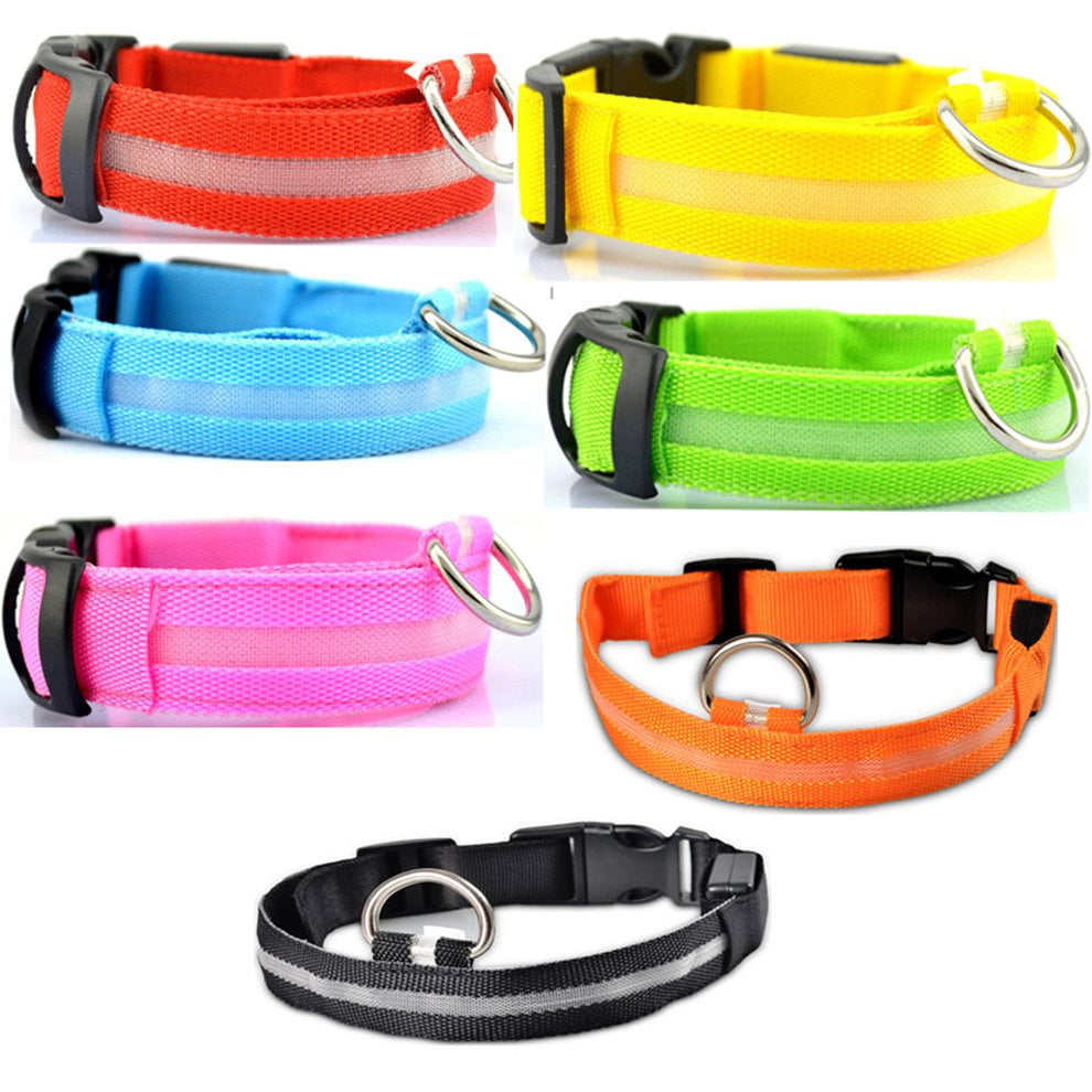 Pet Led Light Collar AntiLost Dog Collar Luminous Dog Ring Wire Mesh