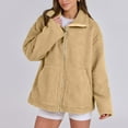 thumbnail image 6 of UYISJ Womens Fleece Jacket Oversized Zip Up Sherpa Coats Casual Coats Winter Fall Outerwear Mock Neck Clothes with Pockets Yellow XXL, 6 of 8
