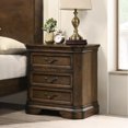thumbnail image 5 of King Size Traditional Bedroom Furniture With Dresser, Mirror & 2 Night Tables Walnut For Bed Nightstands In Antique Walnut, American Style And Distressed Finish, 5 of 6
