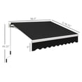 thumbnail image 3 of 8' x 6.6' Manual Retractable Patio Awning, Outdoor Sun Shade Canopy for Deck or Window, Black, 3 of 6