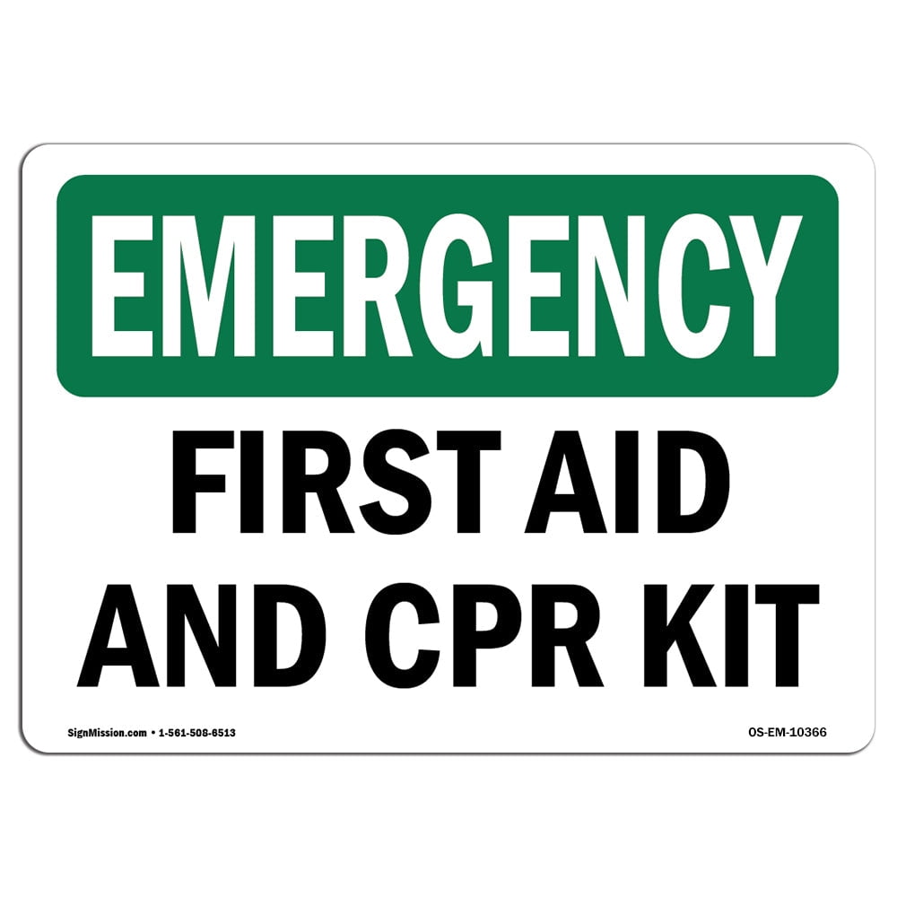 OSHA EMERGENCY Sign - First Aid And CPR Kit | Made in the USA - Walmart.com