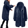 thumbnail image 5 of Women's Plus Size Casual Color Block Sweatshirt Zipper Hoodie Loose Blouse Warm Coat, 5 of 7