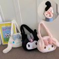 thumbnail image 2 of Bolso de mano Kawaii Sanrio para mujer, bolsa de hombro de felpa, Melody Kuromi Cinnamoroll, moda femenina, bolsos de mensajero, monederos, regalos de navidad, 2 of 4