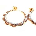 thumbnail image 2 of Clip-on Earrings Bamboo Rose Gold Plated 3.5 inch Hoops Large, 2 of 2