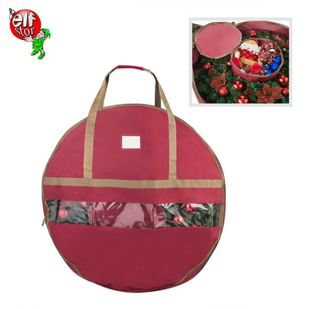 Elf Stor Ultimate Red Holiday Christmas Wreath Storage Bag For 48 Inch Wreaths Elf Stor Ultimate Red Holiday Christmas Wreath Storage Bag For 48 Inch Wreaths