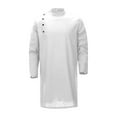 thumbnail image 3 of MIXUE Mens Casual Button Down Shirts Solid Color Round Neck Long Sleeve Loose Fit Casual Shirt Tops Outwear,White,XL, 3 of 8
