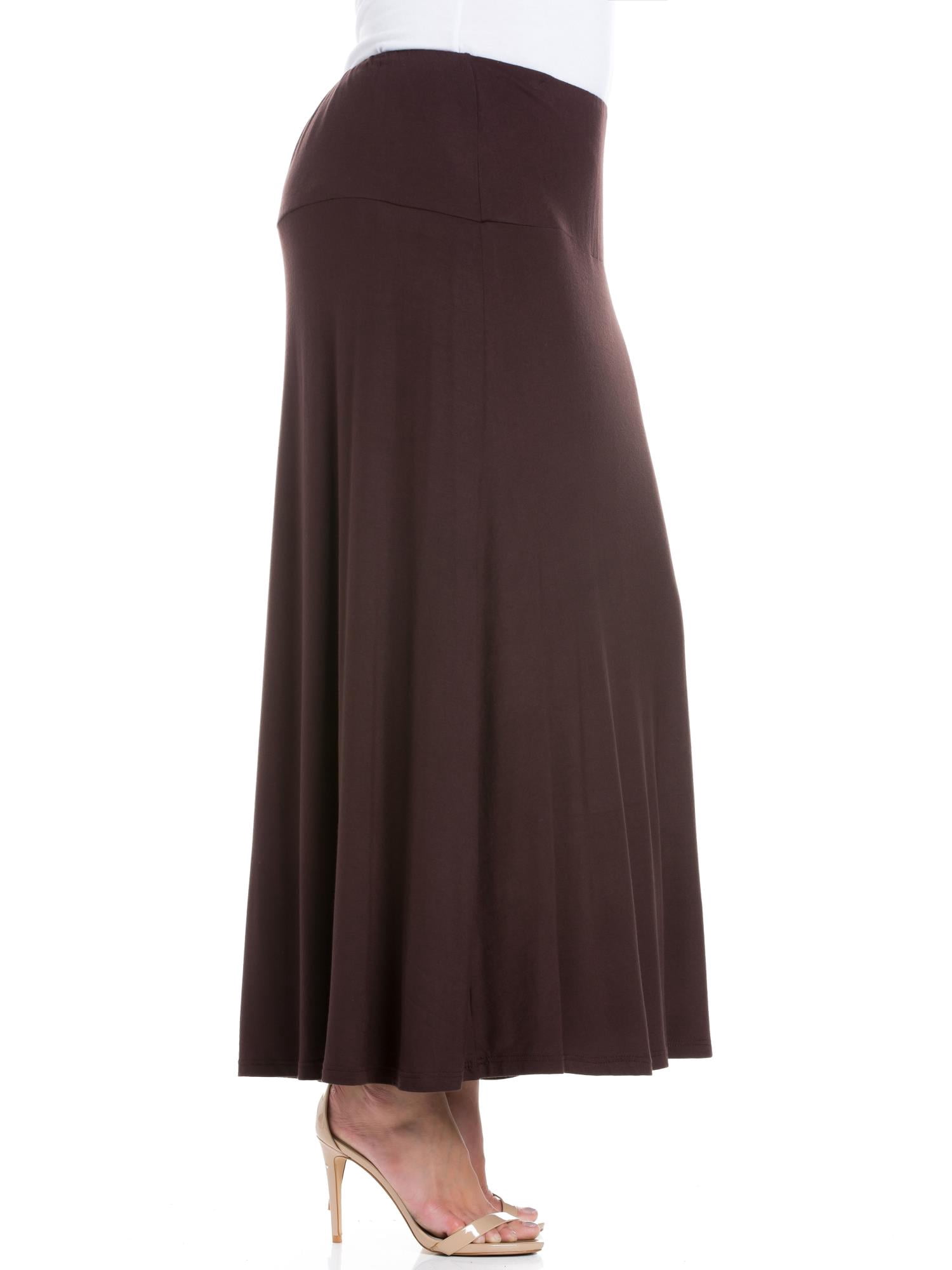 24seven Comfort Apparel Plus Size Maxi Skirt