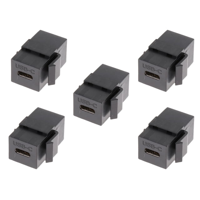Convertidor De Conector De Adaptador De Inserciones De Tipo USB Negro 3.1 Hugo Conector Keystone ABS tipo C Paquete De 5