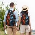 thumbnail image 5 of Yiaed Red And Blue Fire Dragon F Print Backpack, Premium Laptop Backpack, Travel Backpack for Women, Lightweight Backpacks, Comfortable Back Pack-Medium, 5 of 5