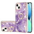 thumbnail image 1 of SaniMore for iPhone 14 Plus 6.7" 2022 Case with 360 Degree Rotating Metal Ring Shockproof TPU Backplane Marble Pattern Luxury Fashion Anti-drop Cover for iPhone 14 Plus 6.7" 2022, Purple Marble, 1 of 3
