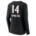 thumbnail image 3 of Women's Kyle Hamilton Black Baltimore Ravens Team Wordmark Player Name & Number Long Sleeve V-Neck T-Shirt, 3 of 3