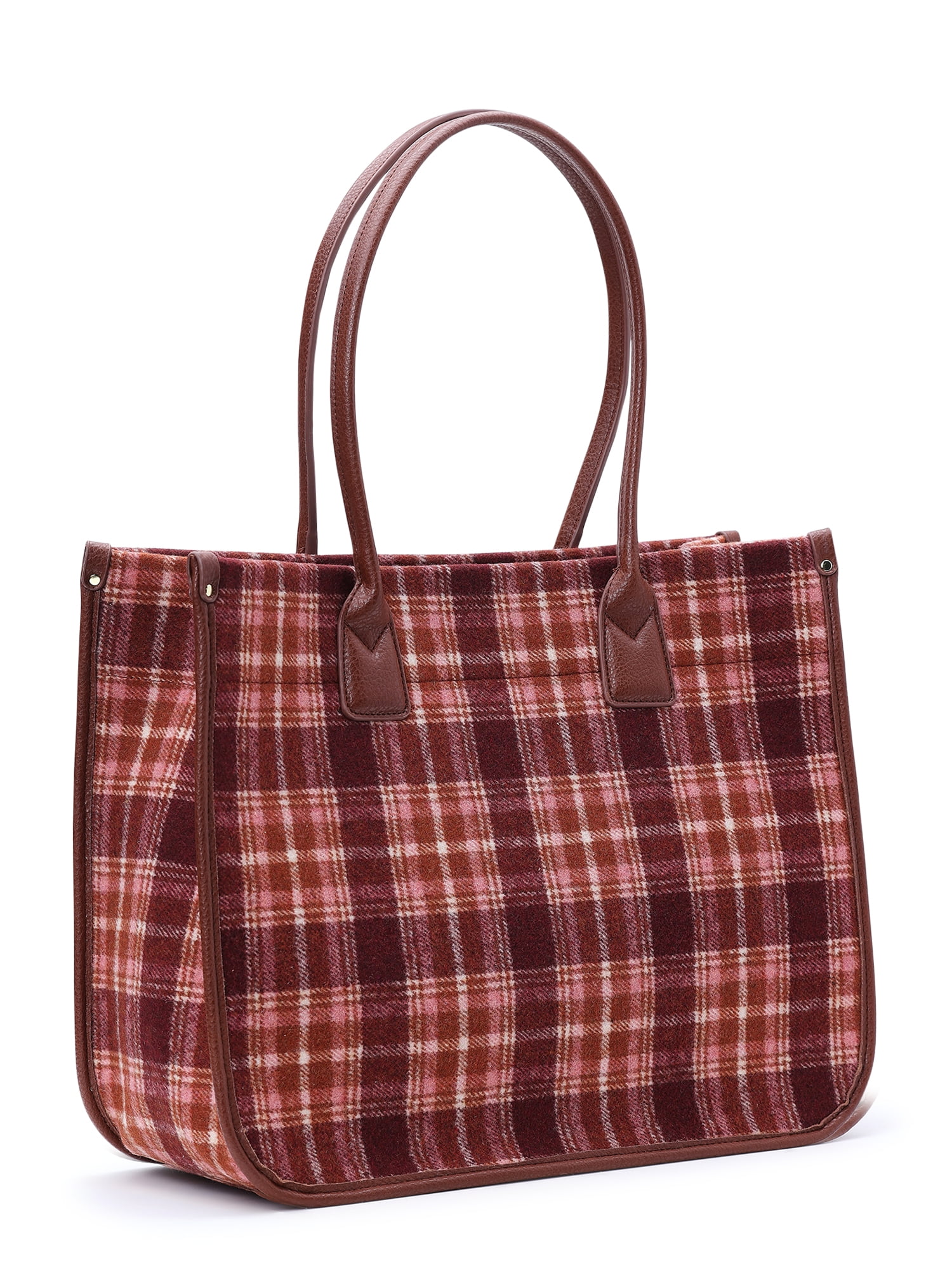 Time and Tru Women's Houndstooth Mini Tote Bag with Removable