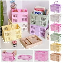 Foldable Picnic Basket, Plastic Material, Portable Carry Handle, Compact Storage Design for Grocery Shopping, Farmers Market, and Outdoor Events, 2-pack, Yellow, by FAJHHA