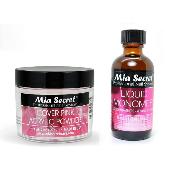 Mia Secret Liquid Monomer 2 oz and Cover Pink Powder 2 oz