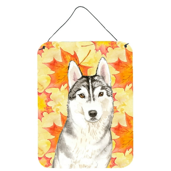 Fall Leaves Siberian Husky Wall or Door Hanging Prints