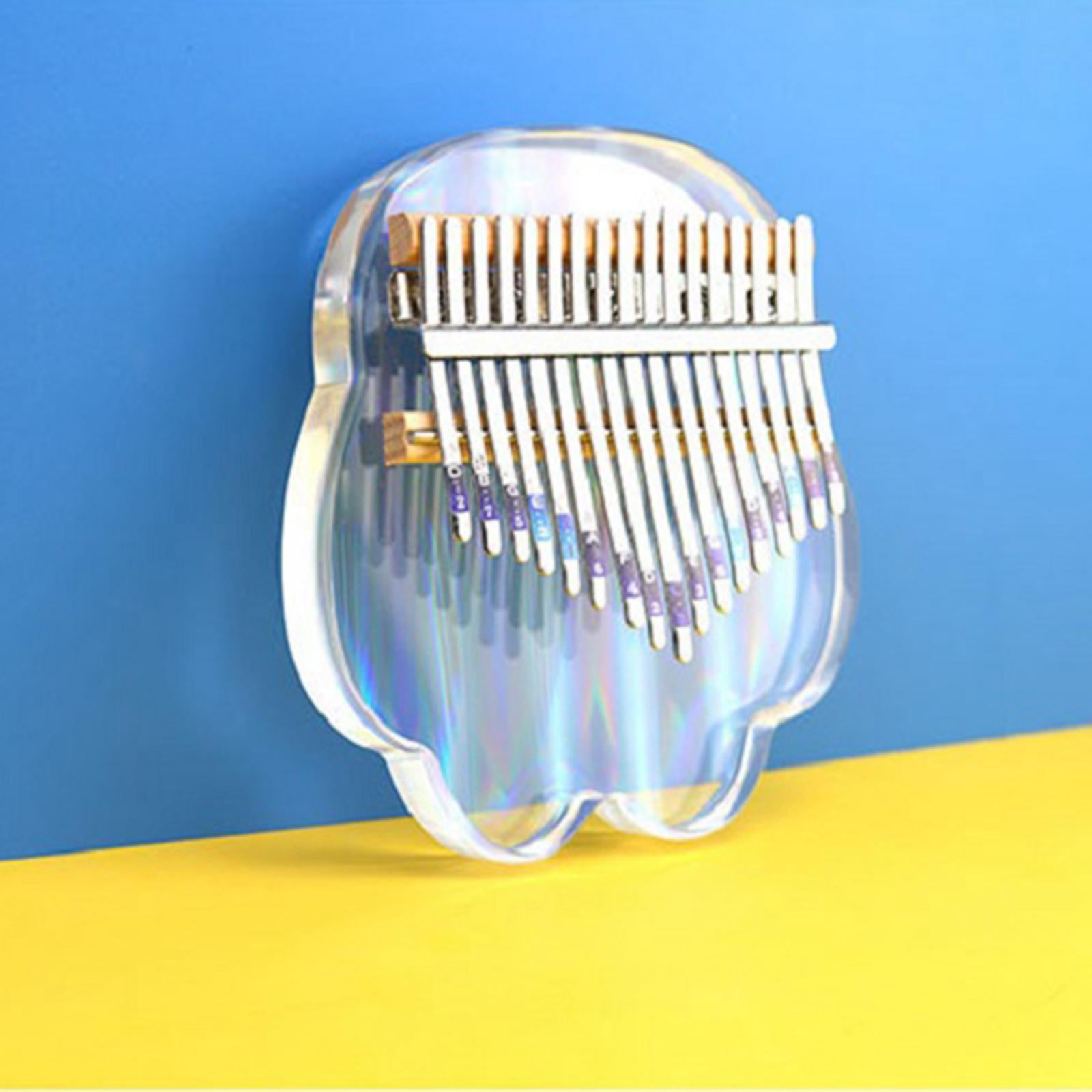 LeeQinersw 17 Keys Acrylic Kalimba Thumb Piano Finger Mbira Musical Instrument Cat Claw