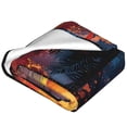 thumbnail image 2 of Bixox Fleece Blanket Sunset Surfing Silhouette Pattern Super Soft Double-Sided Microfiber Flannel Blanket for Sofa, Bed, Couch,Suitable for All Seasons - 60"x50", 2 of 5