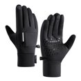 thumbnail image 2 of Outdoor Gloves Winter Warm Riding Sports Fishing Ski Windproof Touch Screen Non Slip Grip Hand Protection Polyester Material Black Color Large Size Waterproof Design Heavy Duty Use Black, 2 of 6
