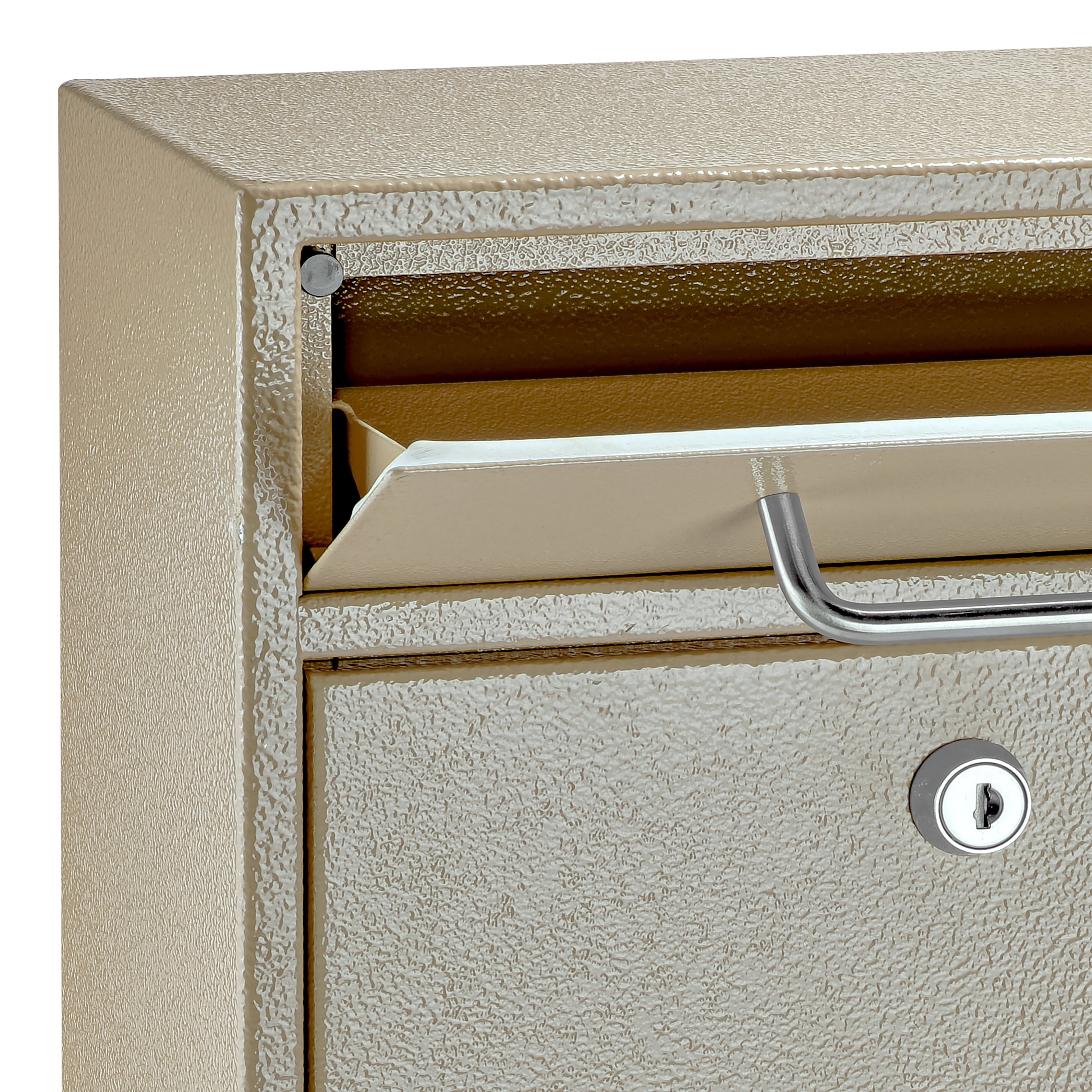 Mail Boss Locking Security Drop Box, 16 1/4"H x 11 1/4"W x 4 3/4"D, Tan