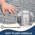 thumbnail image 2 of Alfombra de baño Arotive Luxury Chenille 60 x 40 cm, color gris claro, 2 of 7