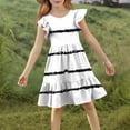 thumbnail image 4 of Eltusu Girls Dresses, Striped Casual Crewneck Sleeveless Summer Clothes White Size 5-6 T, 4 of 7