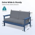 thumbnail image 2 of SERWALL Outdoor HDPE Patio Loveseat Sofa with Cushion,Weather-Resistant Patio Furniture for Poolside, Patio, Balcony, Porch & Backyard, Blue / Grey, 2 of 8