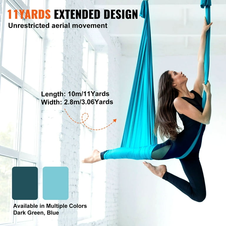 KFFKFF 11 Yards Aerial Silk Yoga Swing Set Hammock Trapeze