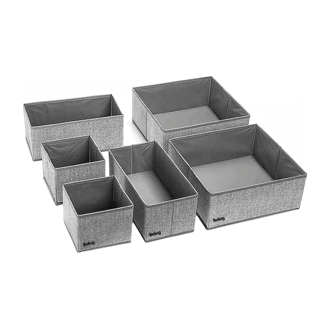6 Pcs Cajas De Almacenamiento Y Organizador De Ropa En Tela Belug,Gris