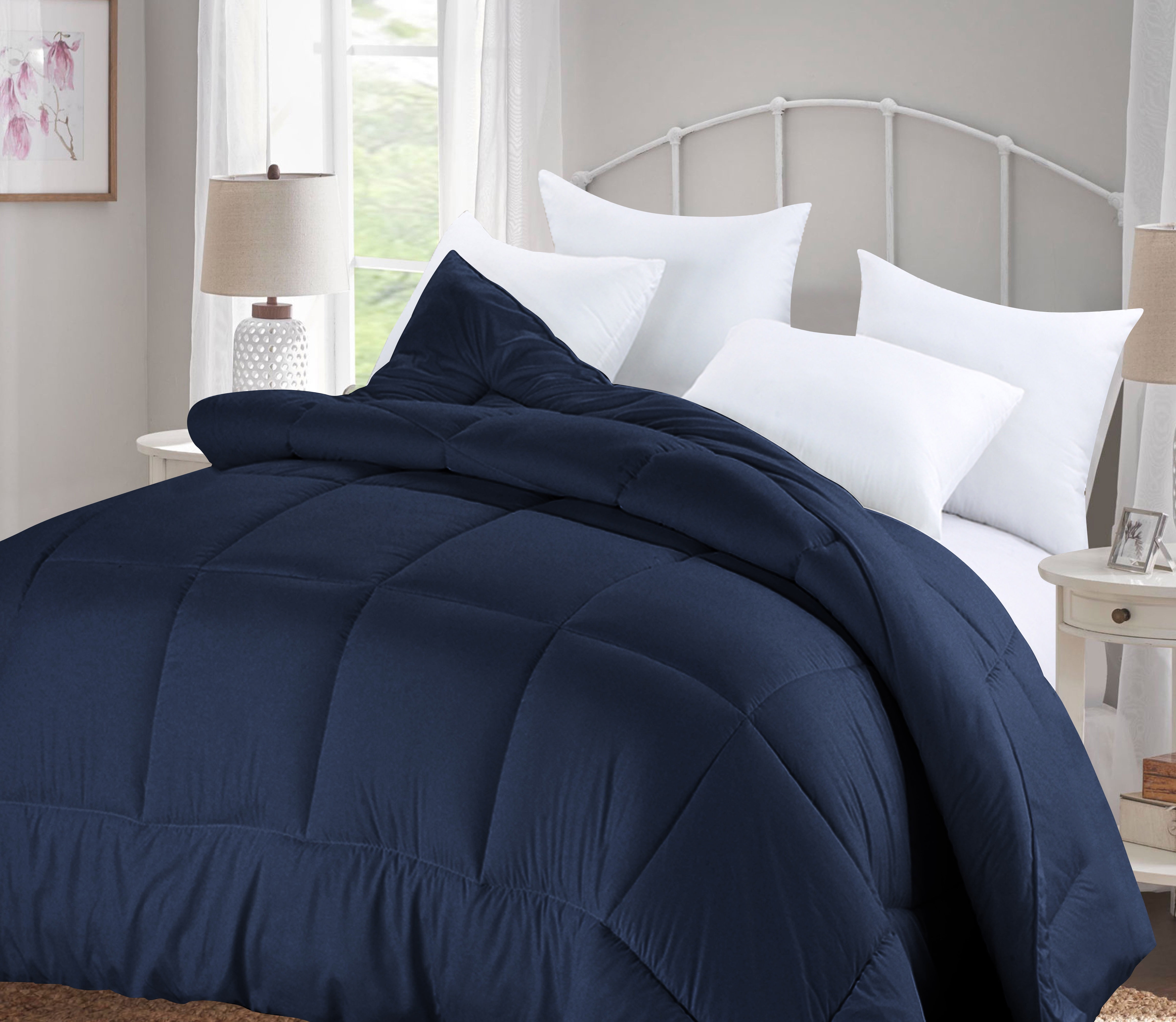 Swift Home Heavy-Filled Down Alternative Comforter, Ultra Soft All Season Hypoallergenic Bedding, Queen/Double, Navy