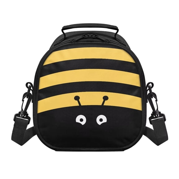 Jeiento Bee Kindergarten Lunch Box for Girls Bento Lunch Bag with Strap Leakproof Small Insulated Cooler Bag Reusable Thermal Meal Tote Kit for Boys Child Kids for School Potluck Travel