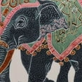 thumbnail image 6 of WYYP Elephant Bandana Diamond Pattern Round Tablecloth with Elastic Edge 100% Polyester Fiber Waterproof White, 6 of 8