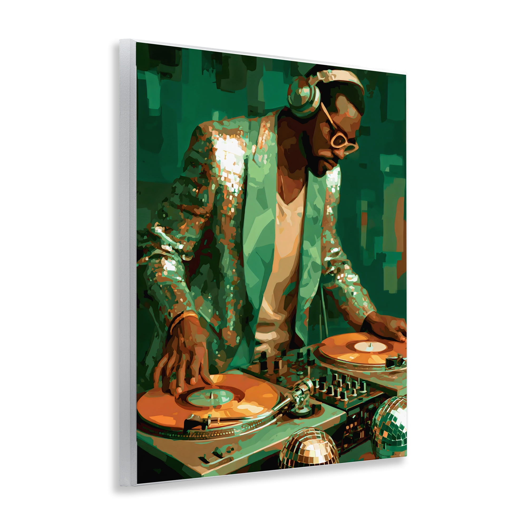 Stupell Industries Green Disco DJ Music Wall Plaque Art, design by Franklyn Gregory