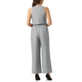 thumbnail image 3 of INSPIRAR CHIC Conjunto de Dos Piezas Casual Sin Mangas Top Corto Cuello en V Pantalones de Pierna Ancha XS Gris, 3 of 6