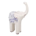 thumbnail image 4 of Elefante de cerámica, decoración segura, redonda, resbaladiza, exquisita escultura de elefante de porcelana para el hogar, oficina, adorno S, 4 of 15