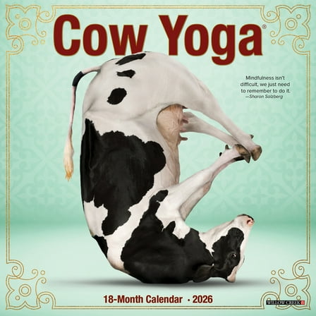 Cow Yoga 2026 Mini Wall Calendar, (Paperback)