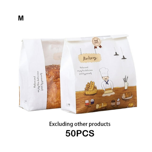 mmirethe 50pcs Convenient Display Of Inner Food Baked Dessert Packaging Seal Folded white medium size