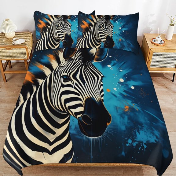 Tigers Wolves Zebras Animals Bedding Set Couple Bedclothes Pillowcase Home Textiles Bed 3pcs Set for Bedroom Customized Decoration Twin