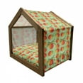 thumbnail image 2 of Peach Pet House, Botanical Organic Garden Delicacies Mellow Orange Nectarines with Leaves, Outdoor & Indoor Portable Dog Kennel with Pillow and Cover, 5 Sizes, Green Orange Vermilion, by Ambesonne, 2 of 5
