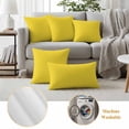 thumbnail image 3 of Yellow Outdoor Pillow Covers, Waterproof Decorative Throw Pillowcases Set of 2, Pure Yellow Couch Cushion Cases with Zipper for Outside Patio Garden Sofa 20"x12", 3 of 9