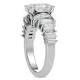 thumbnail image 3 of Veda Jewel Lab-Created Solitaire Engagement Ring - 2.13 Ct Emerald Cut Princess-Cut and Baguette Design Jewelry in 14K White Gold Plated - Wedding Band with Lab-Created for Stylish Wear, 3 of 6