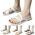 thumbnail image 5 of Cathalem Women's Slide Sandal Strappy Open Toe Slide Sandals,White 39, 5 of 5